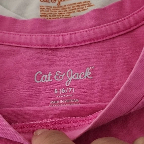 Bundle cat & jack girls tees set of 3 ( 2 size 6/7 and 1 size 7/8 euc - Picture 1 of 6